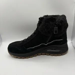 Skechers Womens Uno Rugged Wintriness 167822 Black Suede Fuzzy Boots Size 7 thumbnail 4