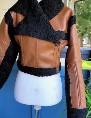 Pretty Little Thing Faux Leather Borg Lined Jacketz thumbnail 1