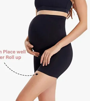 Enerful Women's Maternity Shorts Biker Summer Soft Seamless Pregnancy Yoga Workout Active Short Leggings Over Belly 5"/8" thumbnail 2