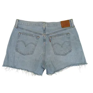 Levis Premium 501 Original High Rise Cut‎ Off Denim Shorts Light Wash Blue W32 thumbnail 2