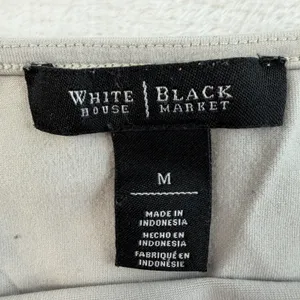 White House | Black Market Y2K Style Lace Trim Tank Top Size M Gray Elena Gilbert Preppy 90s Womens Stretch thumbnail 5