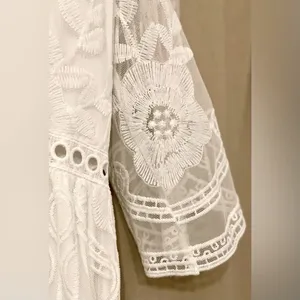 Southern Fried Chicks. Size L. White Long Embroidered Dress. New with Tags!!! thumbnail 2