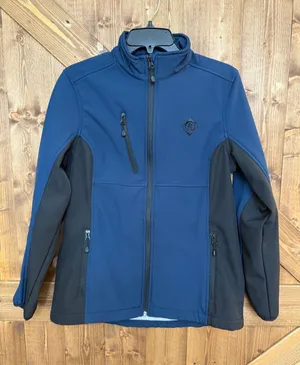 Clique Women’s Medium Blue Black Softshell Full Zip Jacket Outdoor (9222) thumbnail 1