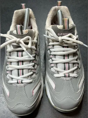Skechers Women’s Size 8.5 Gray Light Pink D`lites Work Slip Resistant Sneakers thumbnail 3