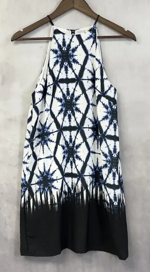 Tyche Geometric Halter Mini Dress Women Small Coastal Artsy Summer‎ Contemporary thumbnail 1