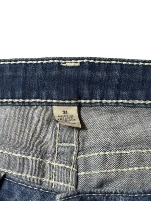 True Religion Skinny Flap Jeans Womens 31 Blue Acid Washed Custom thumbnail 2