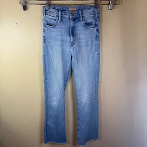 MOTHER Hustler Ankle Fray Full‎ Length Size 25 Denim Jeans Blue Distressed thumbnail 4