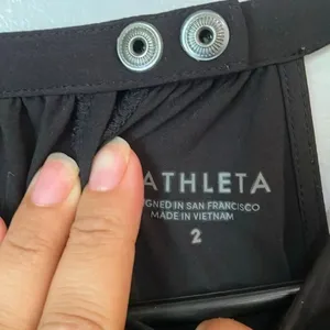Athleta Black Sol Wide Leg Romper Jumpsuit Sz 2 #416636 N0525 #784 thumbnail 8