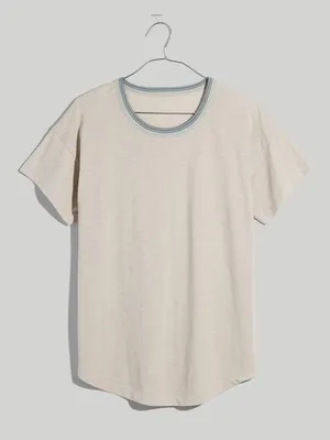 Madewell Whisper Cotton Rib-Crewneck Ringer Tee in Wallie Stripe thumbnail 4