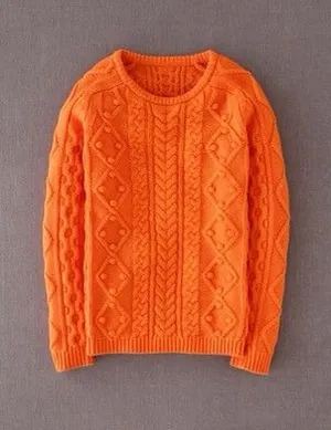 Y2K Boden Orange Swedish Cable Knit Jumper thumbnail 1