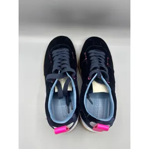 Steve Madden Tucker Navy Sneakers‎ 9 Velour Casual Gum Sole Pink Accents thumbnail 4