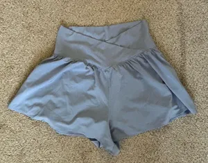 Periwinkle aerie crossover shorts  thumbnail 1
