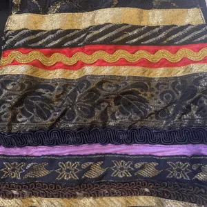 Vintage Vest Eclectic Lace Ribbon Trimmed Boho Cropped Waistcoat Art To Wear thumbnail 10