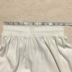 Princess Polly White Linen Blend Wide Leg Elastic Waist Pull On Lined Pants thumbnail 7