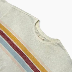Altar'd State Retro Stripe Short Sleeve Top Cream XL ASKN T265CPK thumbnail 1