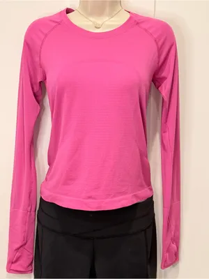 Lululemon Swiftly Tech Long-Sleeve Shirt 2.0 Size 6 Pow Pink Barbie Workout Yoga thumbnail 5