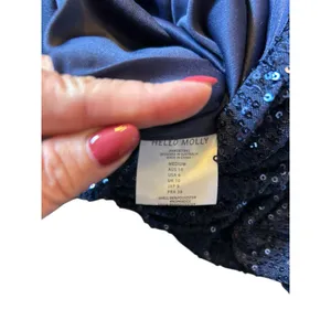 NWT - Hello Molly Navy Blue Sequined Gown - Size M thumbnail 10