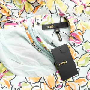 Maje - ‎ Orange Blue Hibiscus Cut Out Maxi Dress thumbnail 4