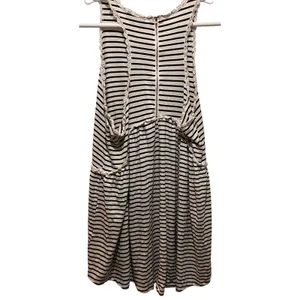 POL Women Striped Lace‎ Trim Zipper Back Babydoll Tunic Tank thumbnail 2