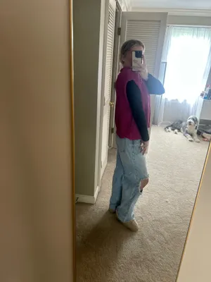 Fuchsia Knit Sweater Vest Pink thumbnail 2