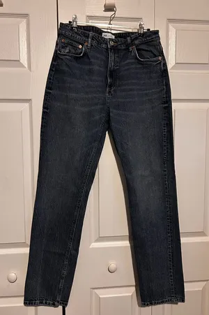 Zara Dark Blue Straight Jeans thumbnail 1
