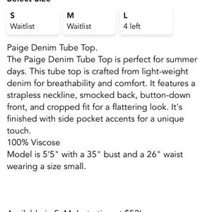 These Three Boutique Paige Denim Tube Top thumbnail 4
