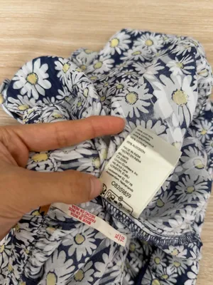 Free People XL Mia Cami Top Navy White Floral Babydoll Relaxed Boho Flowy thumbnail 5