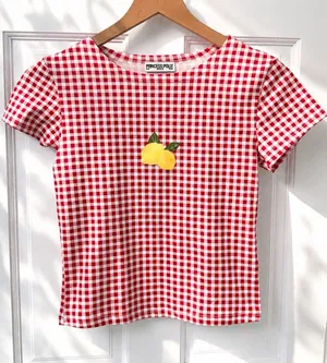 Princess Polly gingham lemon tshirt 6 thumbnail 1