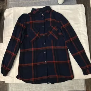 BDG Urban Outfitters Navy Plaid Button Down M Cabincore Fisherman Western Rodeo thumbnail 5