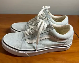 Vans Old Skool Low Top Sneaker‎ Suede Skate Baby Pastel Dusty Light Blue W8 thumbnail 1
