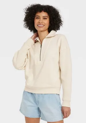 French Terry Quarter Zip Sweatshirt Size M thumbnail 1
