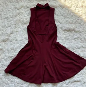 Free People Maroon Halter Dress Open Back thumbnail 5