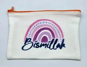 Bismillah Canvas Zipper Pencil‎ Bag Makeup Bag Pouch Bag Handmade NWT thumbnail 1