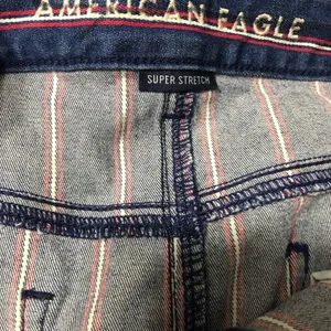 American Eagle Blue/Red Striped Super Stretch Hi Rise‎ Mini Denim Skirt size 14 thumbnail 11