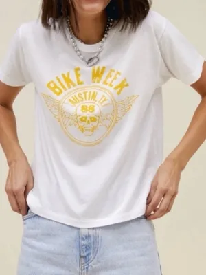 Daydreamer Bike Week Austin Texas Preppy Motorcycle Grunge Skull Graphic Tee S thumbnail 1