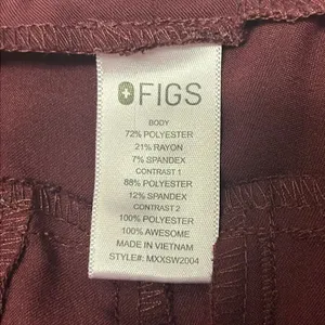 FIGS Burgundy Women’s Pull-On Pockets Elastic Waist Drawstrings MXXSW2004-Medium thumbnail 11