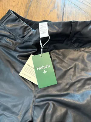 HALARA Black Faux Leather High-Rise Leggings S thumbnail 2
