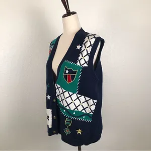 Vintage Koret knit nautical sweater vest L‎ thumbnail 3