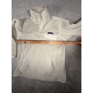 Patagonia‎ Women's Re-Tool Snap-T fleece cream womens medium Small Spot Shown thumbnail 5