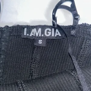 I.AM.GIA Lena Cropped Corset Cami with Lace Trim in Black Sz S NWOT thumbnail 7