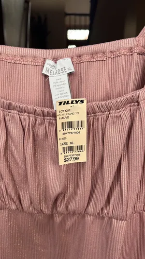 NWTs Tilly’s Shimmery Pink Crop Top thumbnail 2