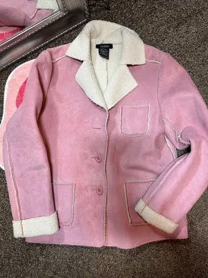 Y2k Soft pink warm suede jacket thumbnail 3