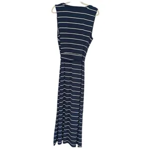 ✨TALBOTS  BUTTON-FRONT STRIPE JERSEY MAXI SZ LARGE DRESS✨ thumbnail 11