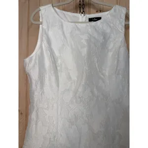 NWT Lulus Exquisite Moments White Floral Jacquard Sleeveless Mini Dress Size M thumbnail 4