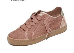 Dolce Vita Zalen Pink Velvet Slip On Sneakers- Size 9.5 thumbnail 1