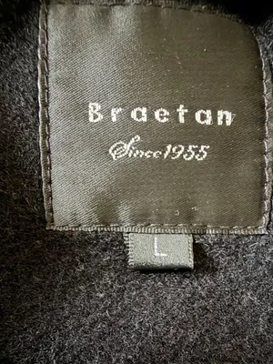 Braetan Black Wool Blend Hooded Peacoat Size L Double Breasted thumbnail 3