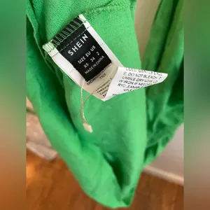SHEIN Strappy Back Long Linen Dress in Green thumbnail 7