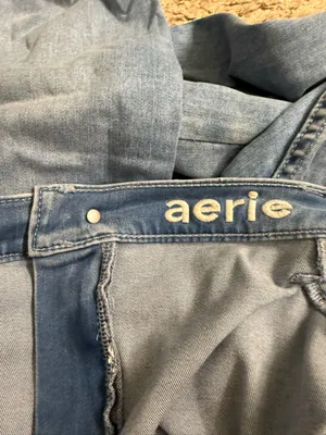 Aerie Light Wash Soft Vintage Edge Flare Jeans with Elastic Waist Back - size XL thumbnail 11