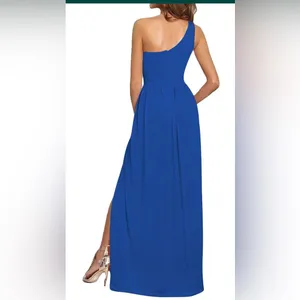 Amazon Women's‎ Sleeveless Ruched Maxi Long Dress one shoulder thumbnail 2