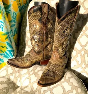 Golden Guns Studded Rhinestones Western 5664 Cowboy Boots 8 thumbnail 1